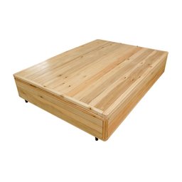 Cama Baú Rústica Natural Casal - 138x188 - 2