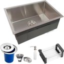 Ver imagem 1 de Cuba Inox 304 Quadrada Gourmet Plana Cozinha 70x40 Lixeira , Acessório e Tabua Smartinox SQ700