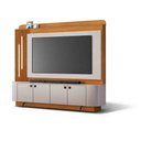 Ver imagem 1 de Home Dominus para Tv até 65” C/led Ripado e Pés Metálicos:cinamomo Off