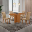 Ver imagem 7 de Mesa de Jantar Olimpia 120cm Tampo MDF Canto Copo Laminado com 4 Cadeiras Lira