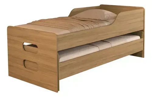 Ver imagem 2 de Bicama Solteiro Reforçada Elis com 2 Colchões D33:amendoa