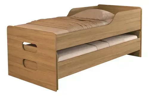 Ver imagem 2 de Bicama Solteiro Reforçada Elis com 2 Colchões D33:amendoa