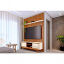 Ver imagem 1 de Rack Painel Milo para TV 65" 179cm MDF MDP Laqueado Off White e Cinamomo Madetec Móveis