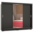 Ver imagem 3 de Guarda-roupa Casal Minnesota 3 Portas 3 Gavetas com Espelho Preto - Panorama Móveis