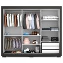 Ver imagem 6 de Guarda-roupa Casal Minnesota 3 Portas 3 Gavetas com Espelho Preto - Panorama Móveis