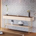 Ver imagem 1 de Aparador Buffet Vivant com Pés em Aço Off White/castanho