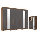 Ver imagem 1 de Guarda Roupa Casal Master New 8 Portas de Bater 4 Gavetas MDP Cômoda Marabá 1 Porta 6 Gavetas