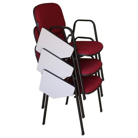 Kit com 3 Cadeiras Universitárias Linha Hotel Auditório Vermelho