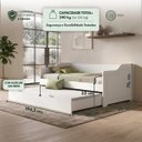Ver imagem 2 de Bicama Duo Sofá Madeira Cama Auxiliar Solteiro:Branco