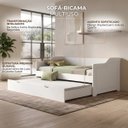 Ver imagem 4 de Bicama Duo Sofá Madeira Cama Auxiliar Solteiro:Branco