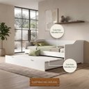 Ver imagem 3 de Bicama Duo Sofá Madeira Cama Auxiliar Solteiro:Branco