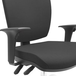 Cadeira de Escritório Executiva Office Base Giratória Cromada Baixa Flexi P03 Vinil Preto - Lyam Lya - 9