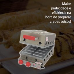 Máquina Crepe Suíço a Gás 12 Cavidades Industrial Crepeira - 3