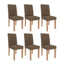Ver imagem 1 de Kit 6 Cadeiras para Sala de Jantar Estofadas Maia Marrom/Cinamomo/Mascavo