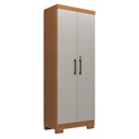 Ver imagem 4 de Guarda Roupa Solteiro Maximus 4 Portas com Armário Multiuso Max Plus 2 Portas Cinamomo Areia Fosco