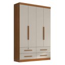 Ver imagem 2 de Guarda Roupa Solteiro Maximus 4 Portas com Armário Multiuso Max Plus 2 Portas Cinamomo Areia Fosco