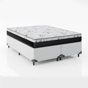 Ver imagem 3 de Cama Box Queen Bipartido + Colchão corino Branco