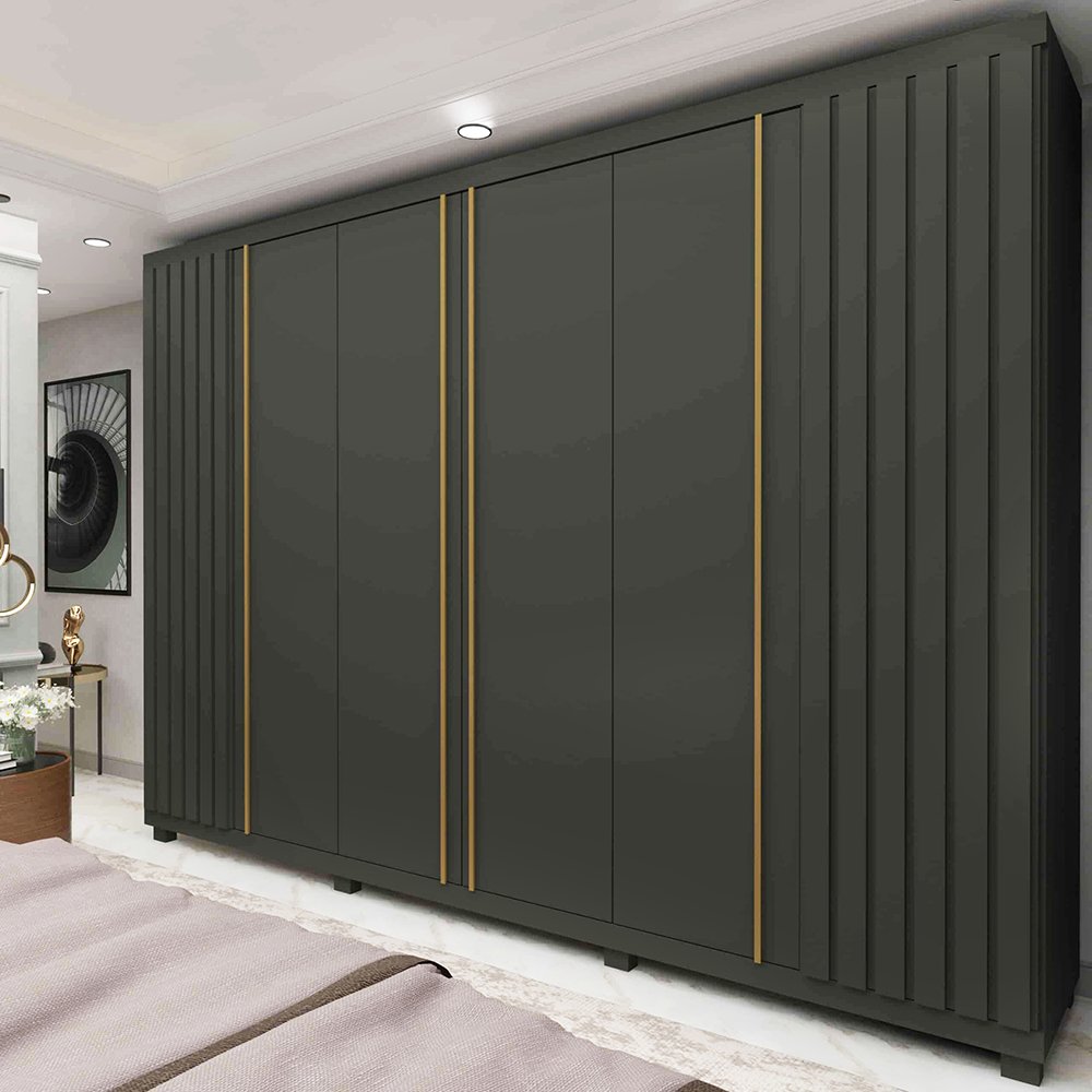 Roupeiro Gelius Absolut New Ripado Grafite - Maravilhoso