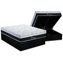 Ver imagem 1 de Cama Box Baú Queen: Colchão Molas Masterpocket Ensacadas Polar Diamond + Base Crc Suede Black (