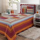 Ver imagem 1 de Kit Colcha Solteiro Patchwork Bouti Portofino 2 Peças Niazitex 02 Peças Geométrica Niazitex