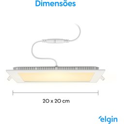 Painel Led Embutir Quadrado 18w 6500k - 3