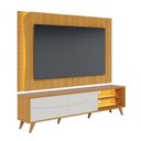 Ver imagem 3 de Rack Bancada e Painel Amalfi para Tv até 65 Polegadas com Pés de Madeira Naturale Off White Colibri