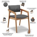 Ver mais imagens de Kit 03 Cadeiras para Sala de Jantar Estar Living Giorgia B04 Linho Cinza Escuro