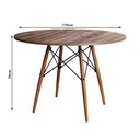 Ver imagem 3 de Mesa Eames Eiffel Redondo Tampo de Madeira 110cm Amêndoa