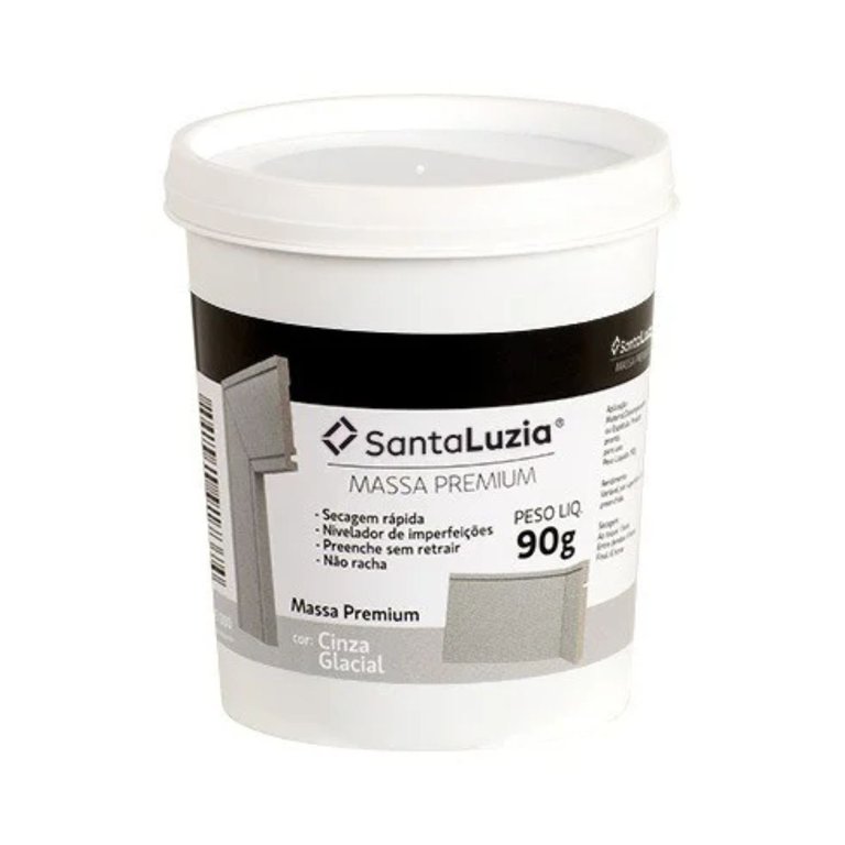 Massa Flex para Acabamento Cinza Glacial 90g Santa Luzia Massa Flex para Acabamento Cinza Glacial 90g Santa Luzia