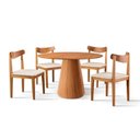 Ver imagem 3 de Conjunto Sala de Jantar Mesa Cone Amadeirada 108cm 4 Cadeiras Aurora