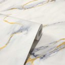 Ver imagem 6 de Papel de Parede Mármore Off White e Dourado Vinilico Lavável+cola para Aplicação