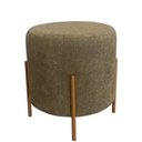 Ver imagem 5 de Puff Redondo Estofado com Base em Aço Cor Champanhe Elegance – Exclusiva Linho Verde