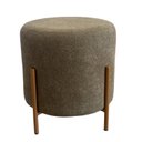 Ver imagem 3 de Puff Redondo Estofado com Base em Aço Cor Champanhe Elegance – Exclusiva Linho Verde