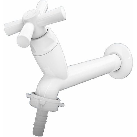 Torneira Tanque 10cm com Bico Cross Branco Tigre 1/2 e 3/4