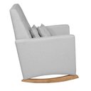 Ver imagem 3 de Poltrona Amamentação Balanço Confortavel com Puff Helena Linho Cinza - Mirra Decor