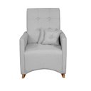 Ver imagem 2 de Poltrona Amamentação Balanço Confortavel com Puff Helena Linho Cinza - Mirra Decor