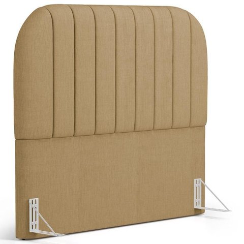 Cabeceira Cama Box King Estofada Orgânica 195cm Alice W01 Linho Bege Escuro - Lyam Decor