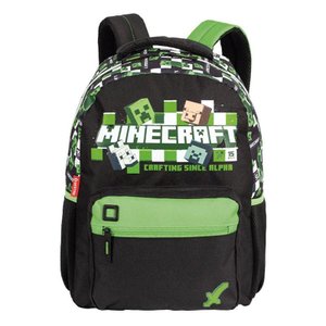 Mochila Escolar Infantil Minecraft Plus 066289 Preto - Sestini