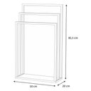 Ver imagem 6 de Porta Toalha para 3 Toalhas Eleganza 50 Cm Metal Preto e Madeira - Pallazio