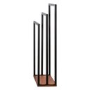 Ver imagem 5 de Porta Toalha para 3 Toalhas Eleganza 50 Cm Metal Preto e Madeira - Pallazio