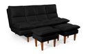 Ver imagem 6 de Sofá Cama Andorra com Banqueta Suede 3 Lugares Preto 381 Império