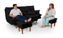 Ver imagem 4 de Sofá Cama Andorra com Banqueta Suede 3 Lugares Preto 381 Império