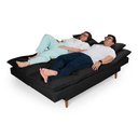 Ver imagem 3 de Sofá Cama Andorra com Banqueta Suede 3 Lugares Preto 381 Império