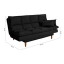 Ver mais imagens de Sofá Cama Andorra com Banqueta Suede 3 Lugares Preto 381 Império
