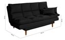Ver mais imagens de Sofá Cama Andorra com Banqueta Suede 3 Lugares Preto 381 Império