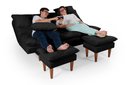 Ver imagem 2 de Sofá Cama Andorra com Banqueta Suede 3 Lugares Preto 381 Império