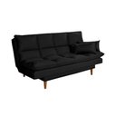 Ver imagem 7 de Sofá Cama Andorra com Banqueta Suede 3 Lugares Preto 381 Império