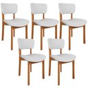 Ver imagem 1 de Kit 05 Cadeiras para Sala de Jantar Cozinha Living Estofada Dara L02 Linho Cinza - Lyam Decor