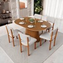 Ver imagem 2 de Kit 05 Cadeiras para Sala de Jantar Cozinha Living Estofada Dara L02 Linho Cinza - Lyam Decor