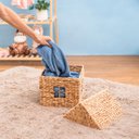 Ver imagem 5 de Cesto Organizador com Tampa 30cm Casinha de Fibra Natural Multiuso - Oikos